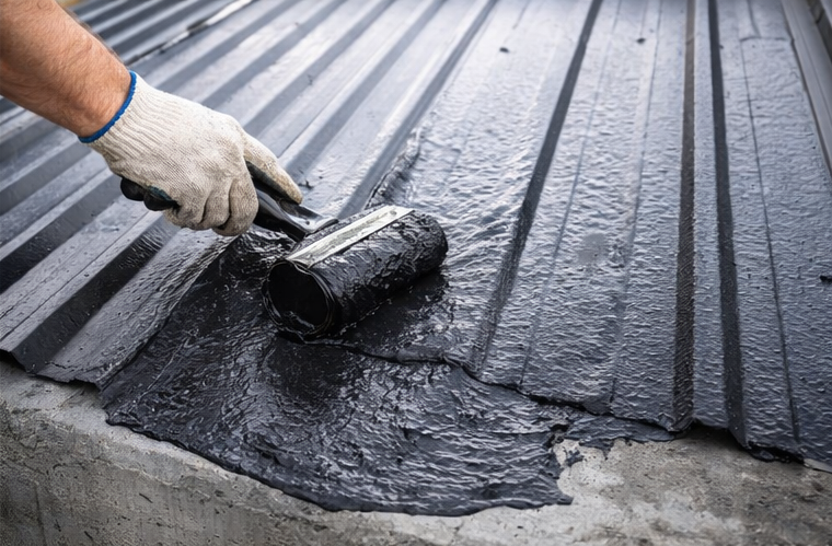 liquid rubber waterproofing South Africa applied on roof exposed to harsh climate conditions